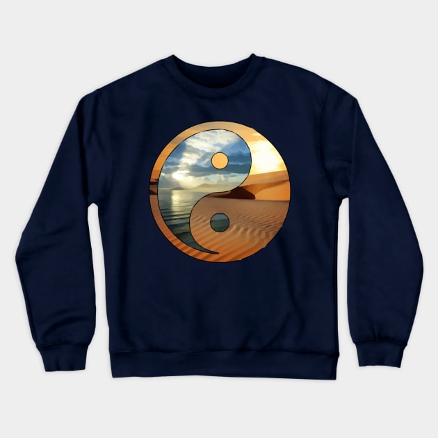 yin yang - landscapes ocean desert Crewneck Sweatshirt by EDDArt